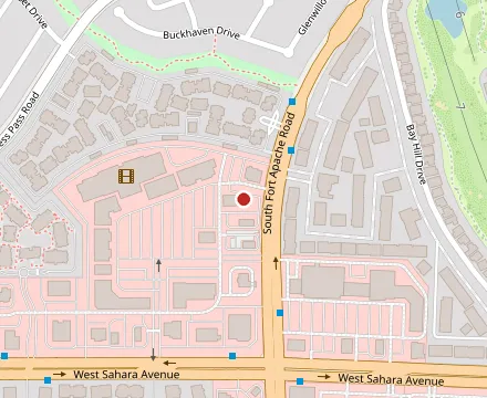 Map showing Buldogis Gourmet Hot Dogs