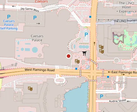 Map showing Cafe Americano at Caesars Palace