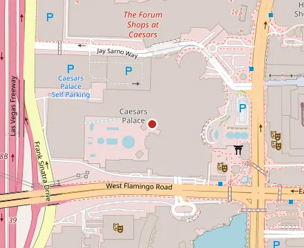 Map showing Peter Luger Steak House at Caesars Palace