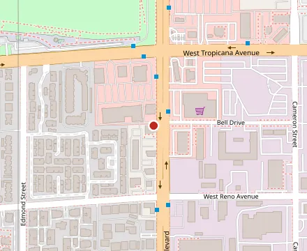 Map showing O'Aces Bar & Grill
