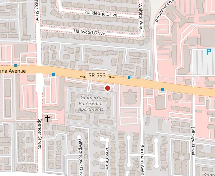 Map showing Las Delicias