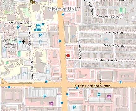 Map showing Tacos del julio UNLV