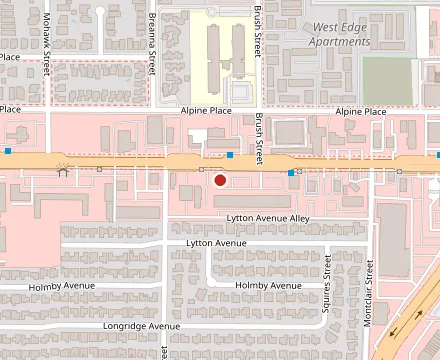Map showing Los Dos Amigos