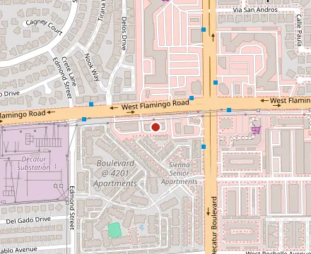Map showing Shang Artisan Noodle - Flamingo Road