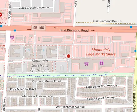 Map showing Meráki Greek Grill - Blue Diamond/Buffalo